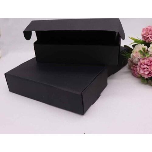 2019 1pcs corrugated paper box DIY18.5x11x4.5cm black color For Wedding Favors Birthday Party candy Cookies Christmas gift boxes