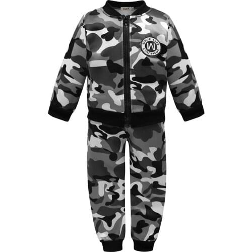 2020 New Winter Kids Baby Boys Warm Camouflage Clothing Sets Coat + Pants Children Boy Military Uniform Suits Outfits
