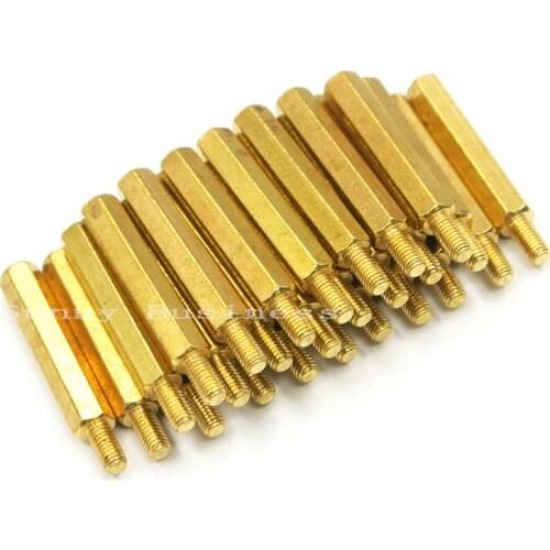 50Pcs M3*5/6/8/10/12/14/16/18/20/25+6mm Hex Nut Spacing Screw Brass Threaded Pillar PCB Computer PC Motherboard Standoff Spacer