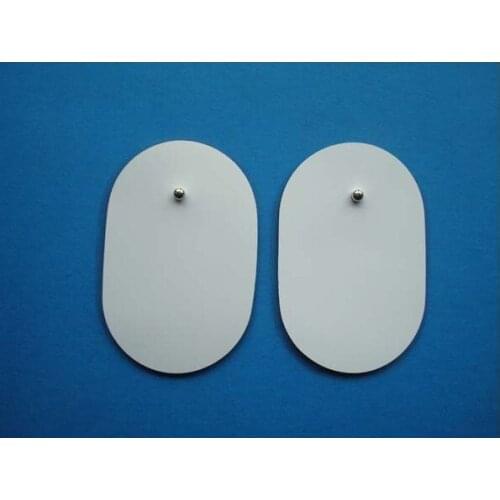 50PCS Long Life Self Stick Reusable Replacement Oval shape TENS EMS Electrode Pads For Electronic Full Body Slimming Massager