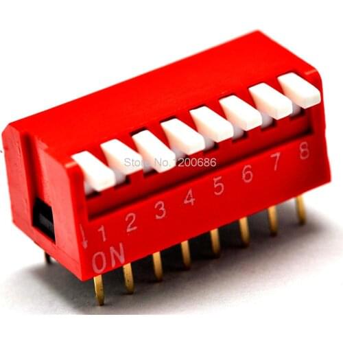 8P DIP switch SW side switch 8 toggle switch 2.54MM red