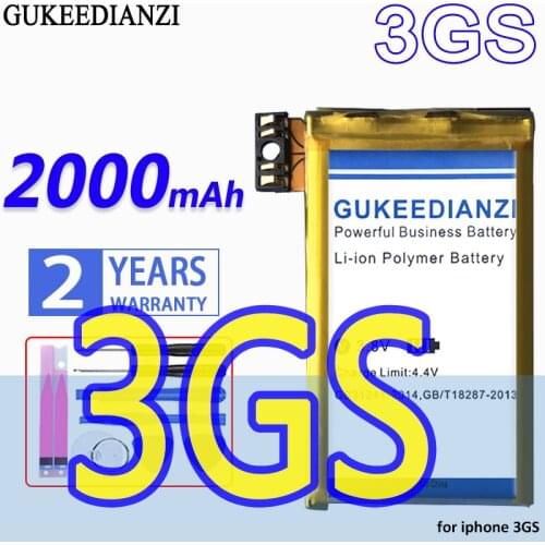 High Capacity GUKEEDIANZI Battery iG3S 2000mAh for Apple iPhone 3GS