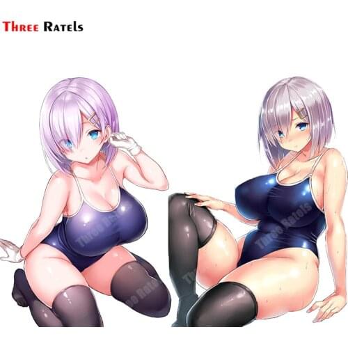 Three Ratels B51 Cartoon Car Sticker For Hamakaze Kantai Collection Anime Vinyl Rear Windshield Trunk Stickers