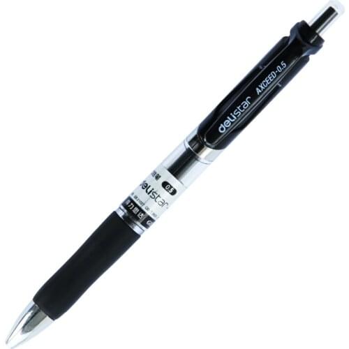 Deli S01 gel pen 0.5mm black Press style gel pen Neutral pen Wholesale and Retail