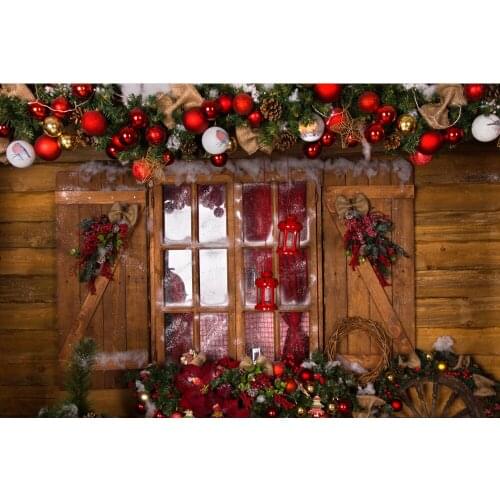 Photography Backdrops Christmas Xmas Window Children Baby Studio Photo Background Baby Shower Decor Photocall Backdrops W4701