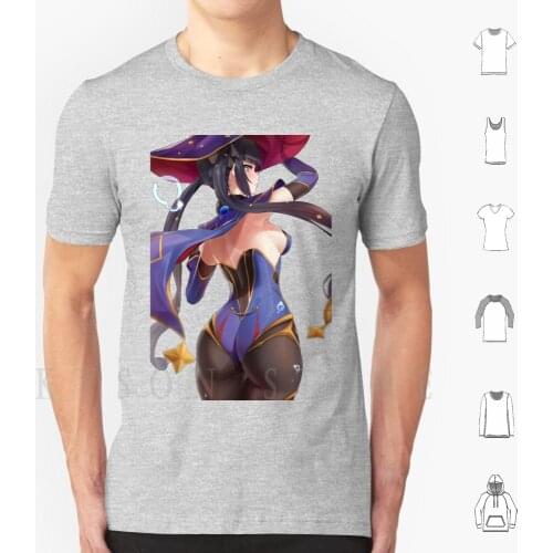 Lewd Genshin Impact-Mona-Ecchi Hentai # 7 V2 T Shirt Men Cotton High Quality First Quality High Quality Big Ass