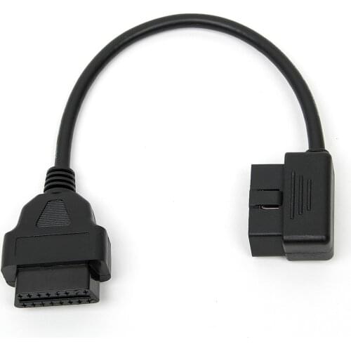 KWOKKER Car Diagnostic Tool OBD-II OBD 2 16Pin Male to Female Extension Cable 30cm Right Angle Connector Cord
