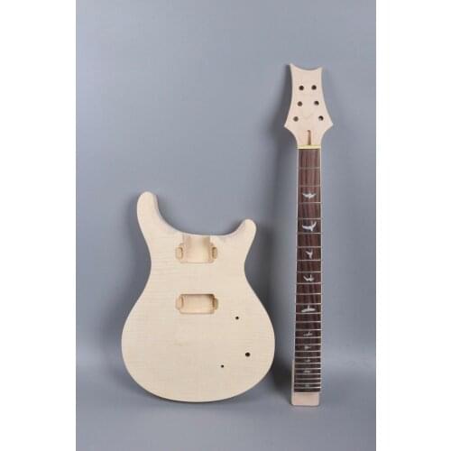 1set electric guitar Kit Guitar Neck 22fret Guitar Body Mahogany Maple Wood