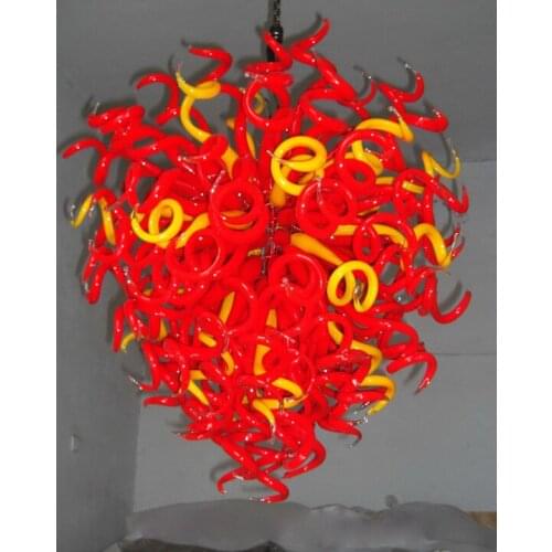 Red and Yellow Free Shipping Fancy Murano Glass Chandelier Bedroom Decorative Lights Home