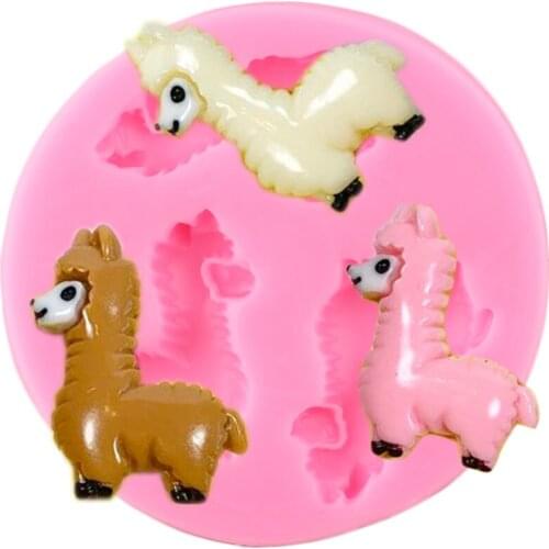 Llama Silicone Molds Animals Candy Clay Fondant Mould Sheep Cupcake Topper Cake Decorating Tools Chocolate Gumpaste Moulds
