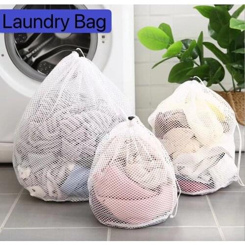 Laundry Bag, Drawstring Coarse Mesh Net Bag for Machine Wash, Protect Cloth Durable Net Bag for Bra, Underwear and Big Cloth