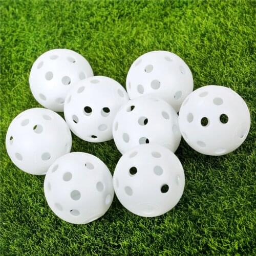 50pcs High Quality Plastic Hole Airflow Hollow Golf Balls 41mm Golfer Golf Practice Balls Training Golf Accessories Hot Sale