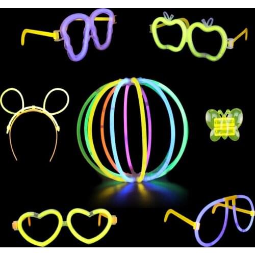 Glow Sticks Bulk Birthday Party Pack Connector Caps Bracelet Necklaces Ball Eyeglasses Fluorescence Light Toy Glow In Dark Stick
