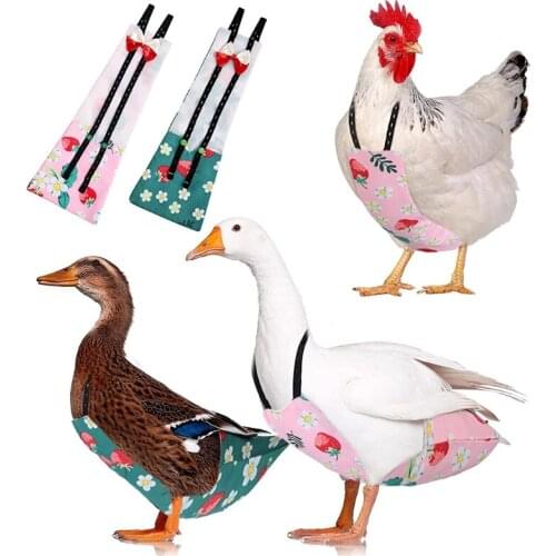 Adjustable Chicken Diaper for Pet Duck Goose or Hens Washable Poultry Nappy Clothes with Bow-Knot Reusable