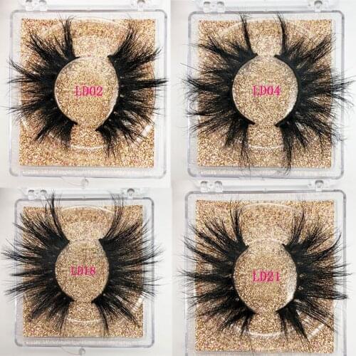Makeup 25mm Lashes 3D Mink Eyelashes Beauty False Eyelashes Full Strip Thick 5D Mink Eyelash Packaging Box Wholesale Mink Lashes