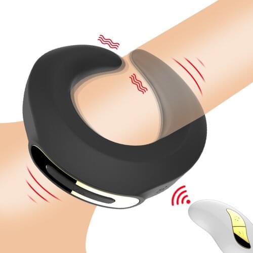 Silicone Vibrating Ring Penis Vibrators Massager Delay Ejaculation Mini Bullet Vibrators Erection Cock Lock Ring Sex Toy For Men