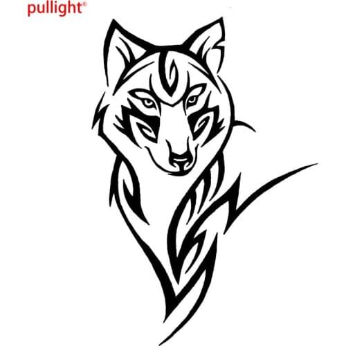 Silhouette Of The Wolf Crazy Animal Pattern Car Sticker Tribal Vinyl Car Body Decals