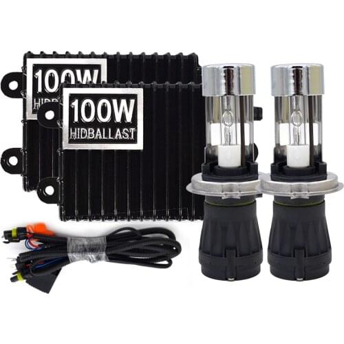 SKYJOYCE 12V 100W HID Ballast H4 BiXenon HID Kit H4 Hi/Lo HID Bulb 4300K 5000K 6000K High Power 100W Car Headlight HID Xenon Kit