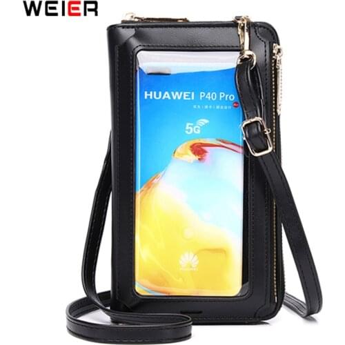 Touch Screen Phone Shoulder Bags Ladies Clutches Brand Designer Crossbody Bags For Women Pu Leather Fashion Messenger Handbag