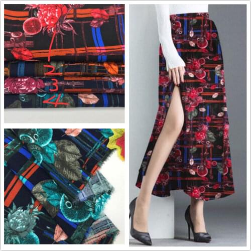 Rayon striped cotton printed fabric