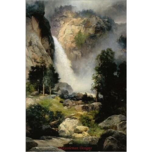 Needlework for Embroidery DIY French DMC High Quality - Counted Cross Stitch Kits 14 ct Oil painting - Cascade Falls
