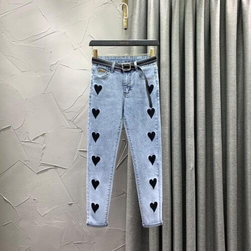 WBLWX YIM Women's Jeans With Embroidery