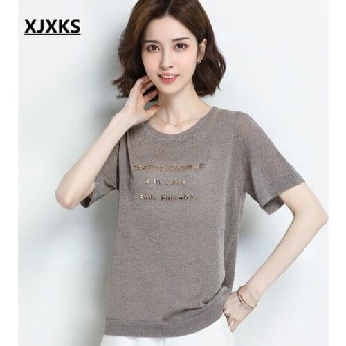 Женские футболки с надписями XJXKS China At AliExpress