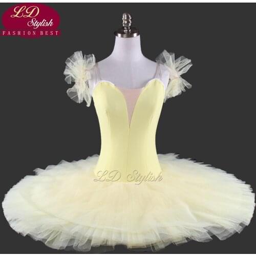 Yellow Plain Professional Ballet Tutus For Girls Platter Ballet Tutu Kids Ballet Costumes Girls Tutu Skirts LD0025