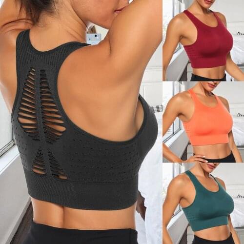 Womens Removable Padded Sports Bras High Impact Support Fitness Racerback Impact Yoga Bra Athletic Workout Tops