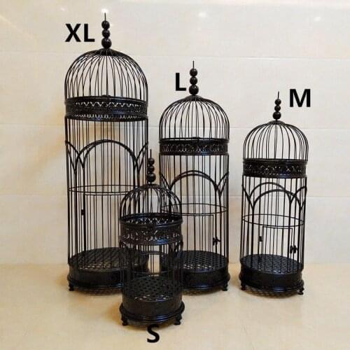 1PCS Wrought iron floor bird cage large window wedding props bird cage European-style decorative bird cage
