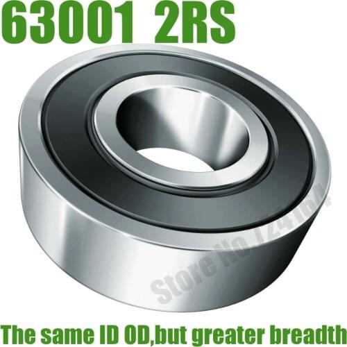 10PCS Free Shipping Excavator bearing 63001 2RS 63001-2RS 12X28X12mm 12*28*12mm Double Shielded Deep Ball Bearings Large breadth