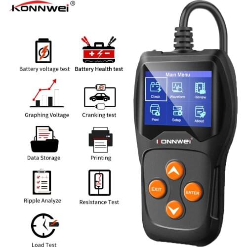 12V 2000CCA Professional Car Battery Tester 12 Volts Battery Analysis Tools for Car Battery Quick Diagnostic Cranking Charging