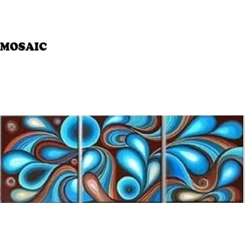 3pcs,DIY 5D Diamond Painting Unfinished Home Decor Full Square Embroidery Diamond Mosaic Cross Stitch Abstract blue flower