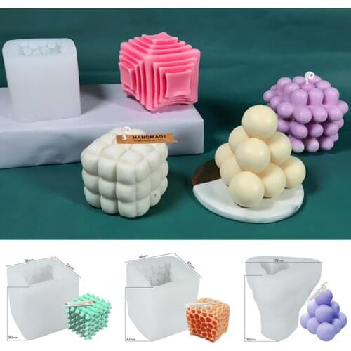 3D Rubiks Cube Series Candle Mold DIY Aromatherapy Candle Silicone Mold Multi-style Magic Ball Chocolate Mousse Cake Mold