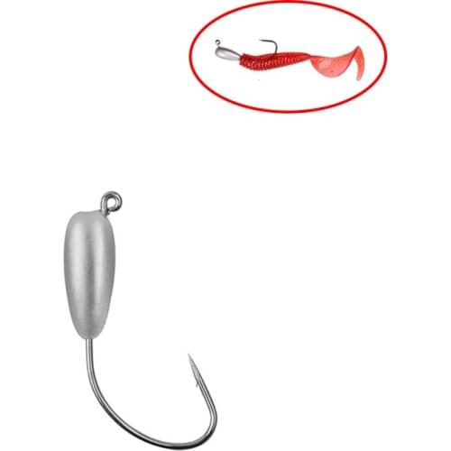 40pcs Aberdeen lead jig hooks 1/8OZ 1/4OZ 3/8OZ lead head barbed Fishhooks for Texas fishing rigs tackle