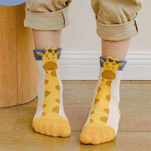 5 Pairs Baby Boys Winter Socks Cartoon Print Kids 2021 New Autumn Cotton Breathable Keep Warm Floor Anti-skid Girls Socks