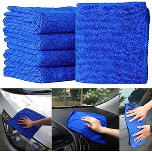5pcs Fabulous Great Blue Wash Cloth Car Auto Care Microfiber Cleaning Towels