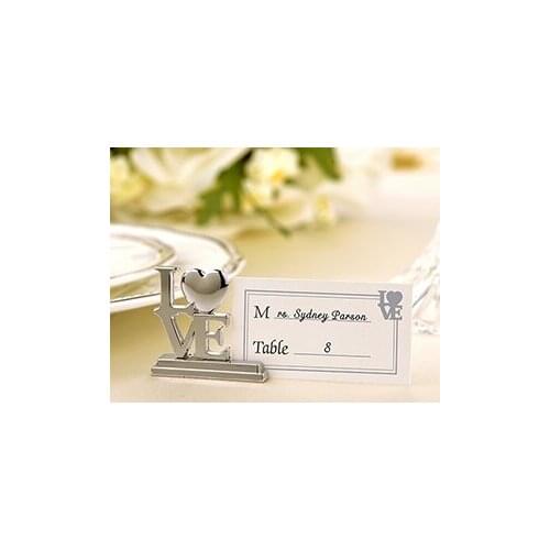 50Pcs/lot) Wedding and Party Decorations of Playful Hearts Silver Placecard Holders with Matching Place Cards for Event table