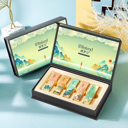 Lip Makeup Cosmetic 5Pcs Chinese Retro Style Lipstick Gift Box Set Matte Velvet Lasting Moisturizing Lipgloss Women Beauty Tool