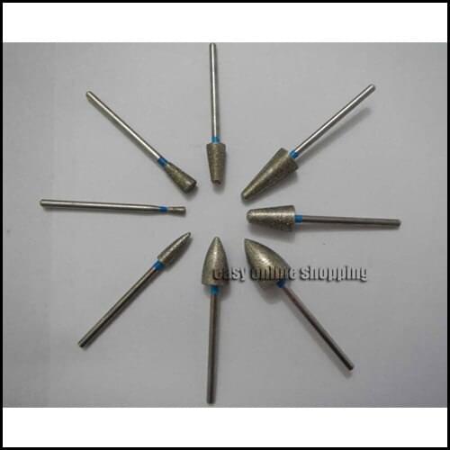 8 x Dental Lab Assorted Diamond Burs Millers Tooth Drill Jewelers 2.35mm