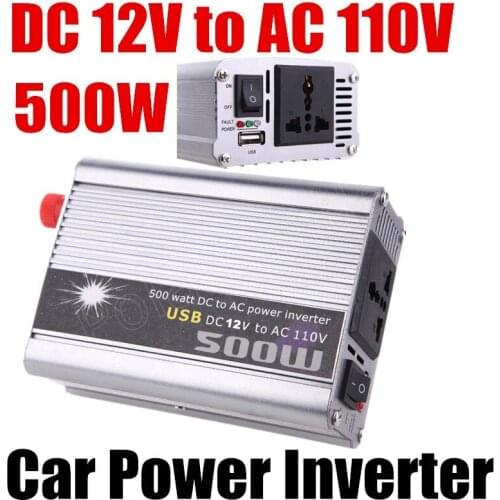 Car Power Inverter Converter 500W Watt DC 12V to AC 110V USB Adapter Portable Voltage Transformer Car Chargers Power Supply