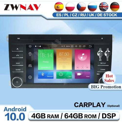 Carplay 2 Din Android 10 For Porsche Cayenne 2003 2004 2005 2006 2007 2008 2009 Radio Receiver Audio Stereo Player GPS Head Unit