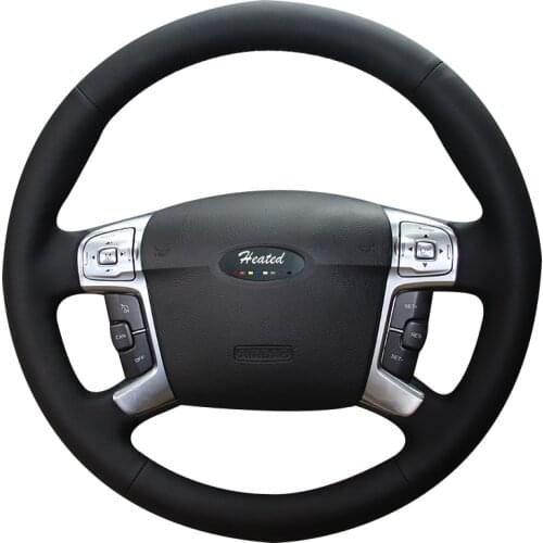 Heated Car Steering Wheel Cover for Ford Mondeo Mk4 2007-2012 S-Max 2 car styling Microfiber leather Braid on the steering wheel