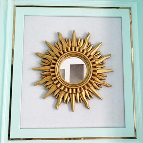 Home Decorative Mirror For Living Room Bedroom Bathroom Salon Casa 71cm28inch Creative Round Hanging Wall Art Sun Vintage Mirror