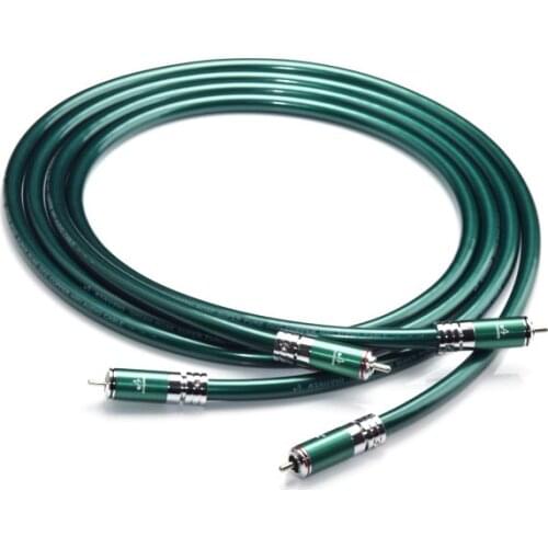 Hifi RCA Cable High Quality 7N OCC Dual RCA Male to Dual RCA Male Amplififer Audio Line Shien Green Quliaty 2020 New