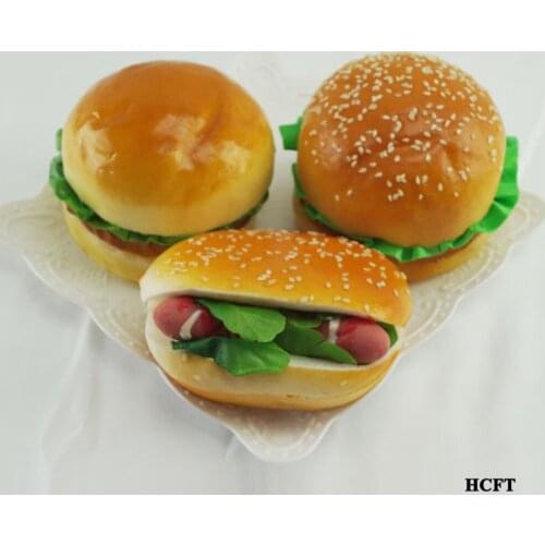 Dessert bakery house store shop decor fake simulation Cheeseburger ham sausage vegetables Leaves beef hamburger model