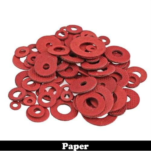 M5 M5*12*0.5 M5x12x0.5 M5*12*0.8 M5x12x0.8 M5*12*1 M5x12x1 DIN7603 Insulation Gasket Shim Crush Ring Seal Red Steel Paper Washer