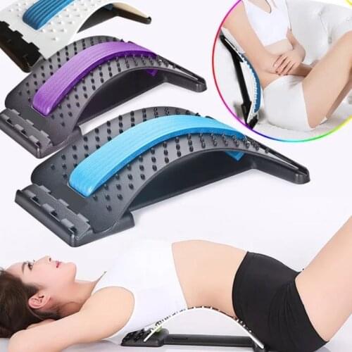 1pc Back Stretch Equipment Massager Massageador Magic Stretcher Fitness Lumbar Support Relaxation Spine Pain Relief Chiropractic