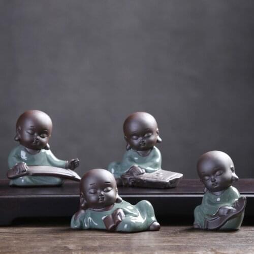 Mini Tea pet, piano, chess, calligraphy and painting, little monk, Kung Fu product, creative tea art, tea table figures