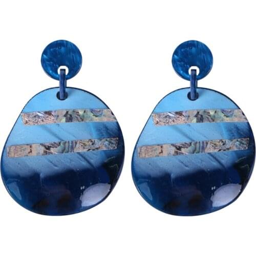 Fashionable New Acetate Plate Color Acrylic Earrings Exaggerated Geometric Irregular Ring Clasp Big Earrings